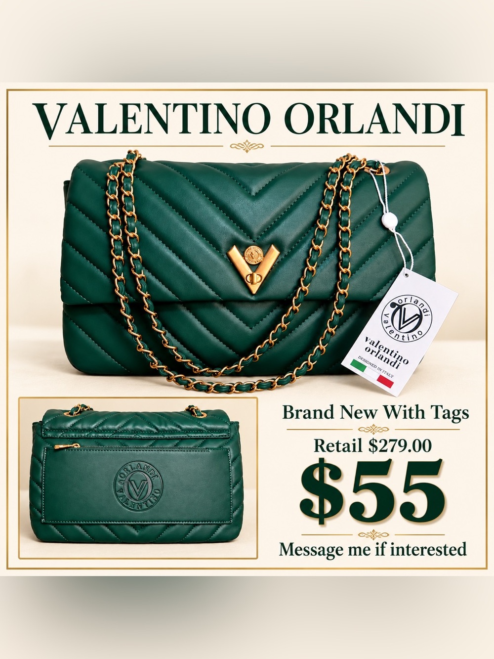 Valentino Orlandi Shoulder Bags Green Size One Size